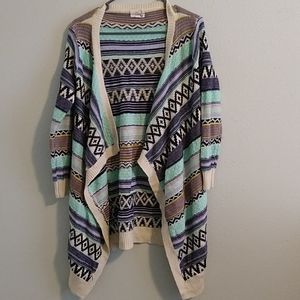 Colorful tribal print cardigan